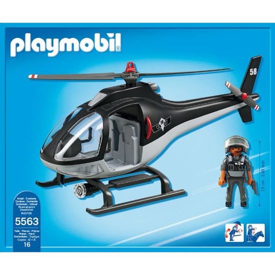 PLAYMOBIL - City Action - Hélicoptère avec Policier des Forces Spéciales -  A partir de 4 ans - Cdiscount Jeux - Jouets