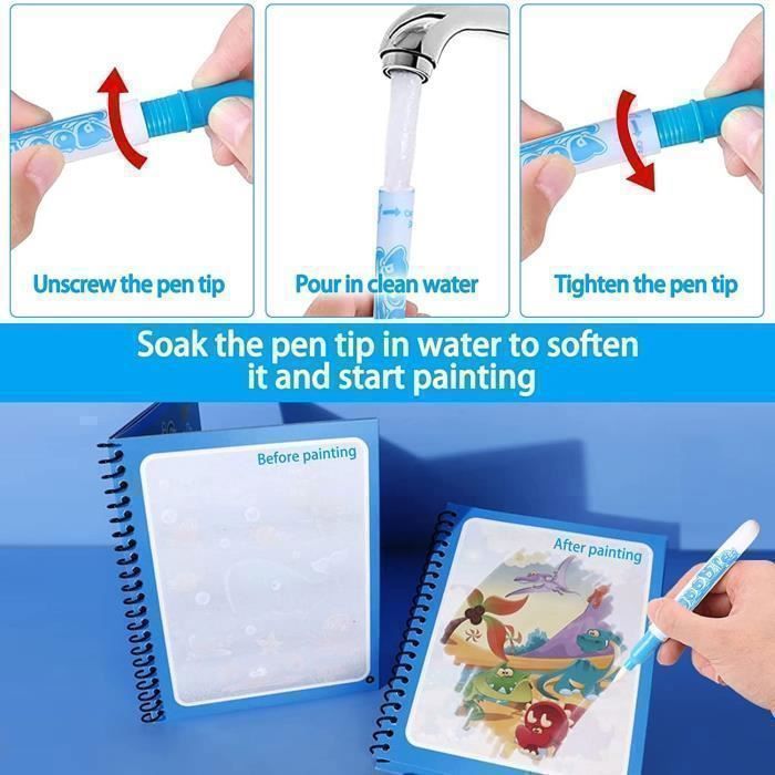 Cahier de coloriage à eau et pinceau magique Creamania | King Jouet