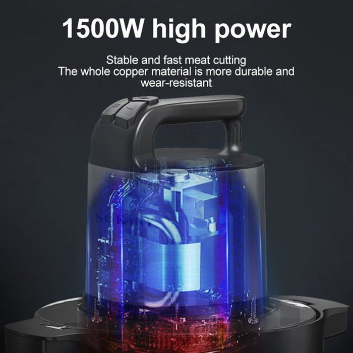 Hachoir électrique 500W Avec 2 Bols (verre 1,8L Et Inox 2L) - 2 Vitesses, 2 Jeux De Lames - Pour Viande, Légumes - 12