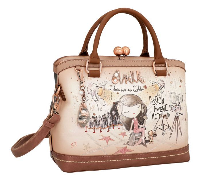 Anekke Sac a main beige marron pour femme Hollywood Kiss Clasp Bag Multicolor 263036 beige marron multicolore gris bleu Cdiscount Bagagerie Maroquinerie