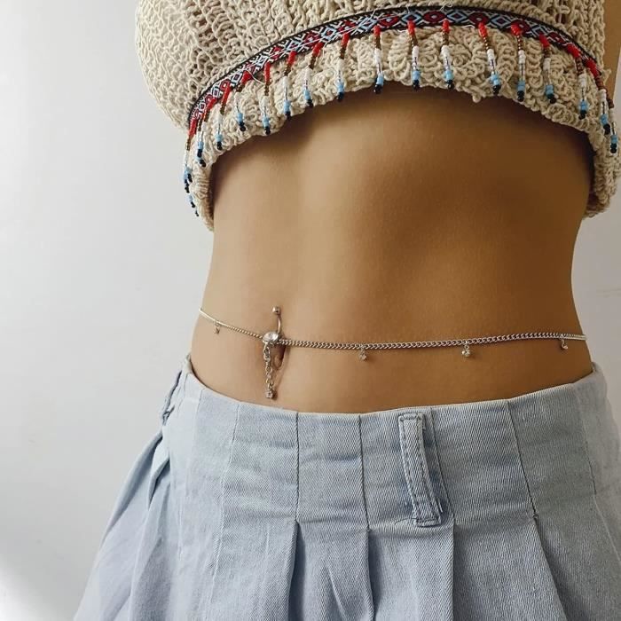 Ceinture Strass Femme Ceinture Chaine Argent Gourmette 95Cm