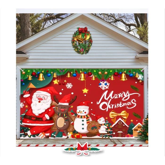 Grande Bannière De Porte De Garage Pour Crèche De Noël En