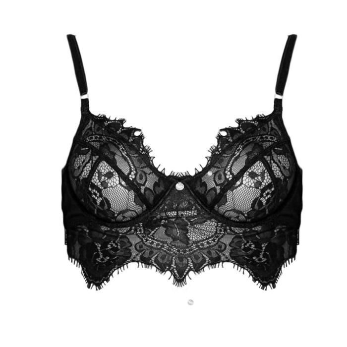 Soutien-Gorge Noir Dentelle Bralette Rembourré - Taille 36B - YMI - Neuf Avec Étiquettes