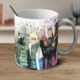 tasses,Grande tasse à café en céramique Naruto,avec cuillère,Kakashi Jiraiya Uchiha Sasuke - Type mug 03 with spoon-301-400ml-3