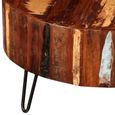 Table basse Ronde en bois recyclé solide -3