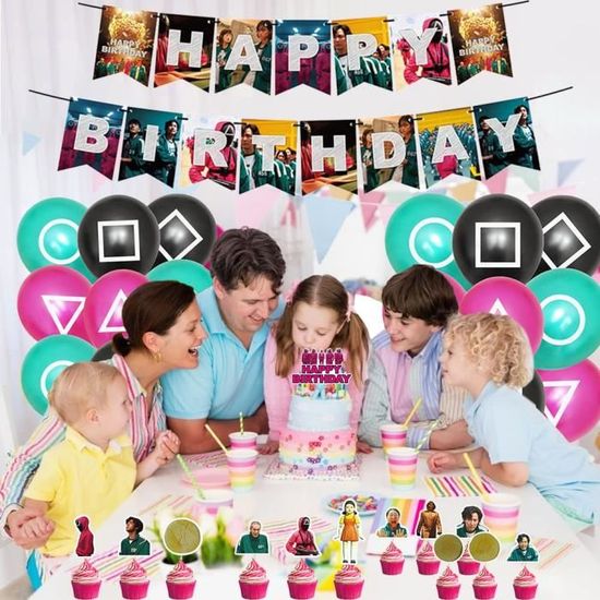 Bannière à suspendre pour fête d'anniversaire Décoration de gâteau Happy Birthday 2021 Hot South Corea Happy Birthday 