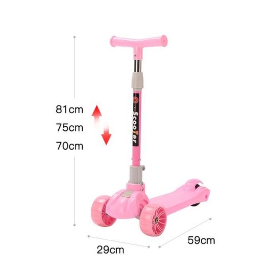 Trottinette Enfant Lifemaster 3 Roues Rose Avec Lumières – Boîte Abîmée, Produit Neuf