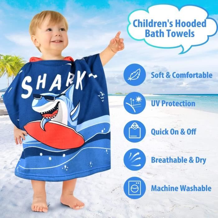 Serviette de Bain Serviette de Plage Fille Garcon Absorbant Sechage Rapide Poncho a Capuche pour 2 7 Ans A Cdiscount Puericulture Eveil bebe