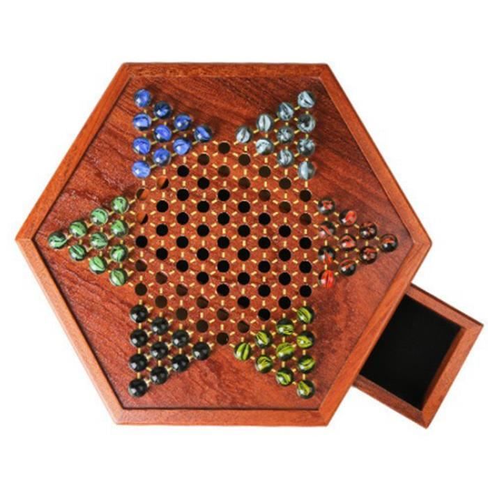 Jeu Plateau Classique Jeu De Dames Chinoises En Bois SPYMINNPOO Plateau 6 Faces 60 Pions 731255
