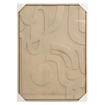 Tableau Déco En Relief Azra 50x70 Cm Atmosphera - Beige, Polyester/polystyrène/MDF - Design 3D, Mural Vertical/horizontal - 1