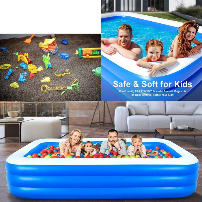 Piscine gonflable pour enfants et adultes, grande piscine gonflable ronde pour la famille, piscine hors sol pour enfants avec filtre A 240 x 63 cm Piscine gonflable pour enfants et adultes, grande piscine gonflable ronde pour la famille, piscine hors sol pour enfants avec filtre A 240 x 63 cm