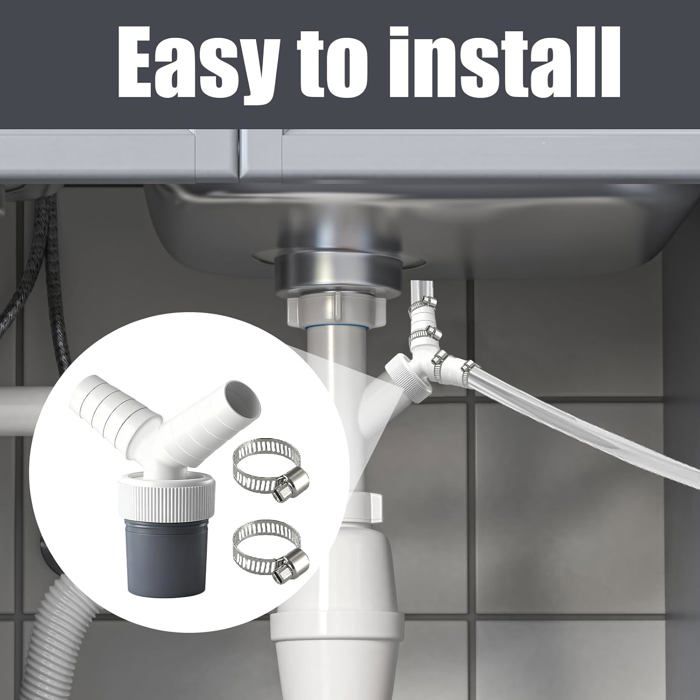 Adaptateur En Y Pour Double évacuation Lave-linge/sèche-linge - Raccord étanche 40 Mm & 18-24 Mm - Installation Facile Sans Outil