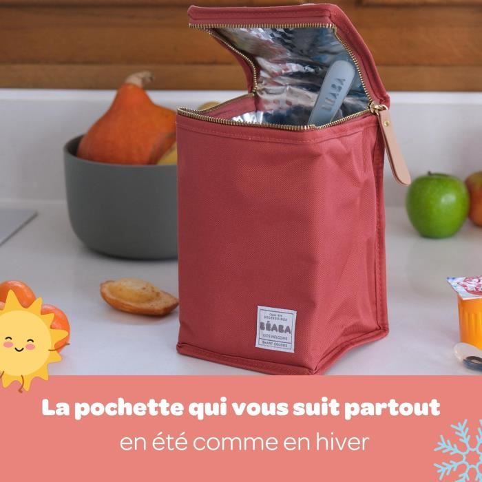 BEABA, Pochette repas bébé, isotherme, terracota - Cdiscount