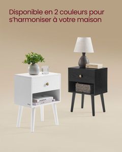 IDMarket - Lot De 2 Tables De Chevet Helsinki 1 Tiroir Scandinave Blanc