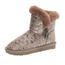 Meilleure Vente!Bottes de Neige en Velours Cuissardes Automne Hiver Bottes Fourrées Femmes Bottes Slip,on Soft Bottes de Neige Bout
