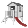 AXI Maison Enfant Beach Lodge XL en Blanc avec Toboggan en Rouge | Maison de Jeux en Bois FFC pour Les Enfants | Maisonnette-0