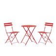 Beliani - Salon de jardin bistrot table et 2 chaises en acier rouge FIORI-0