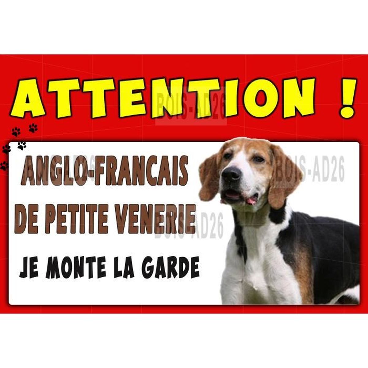 Affiche Attention Au Chien Anglo Francais De Petite Venerie Achat Vente Panneau Exterieur Affiche Attention Au Chien Cdiscount