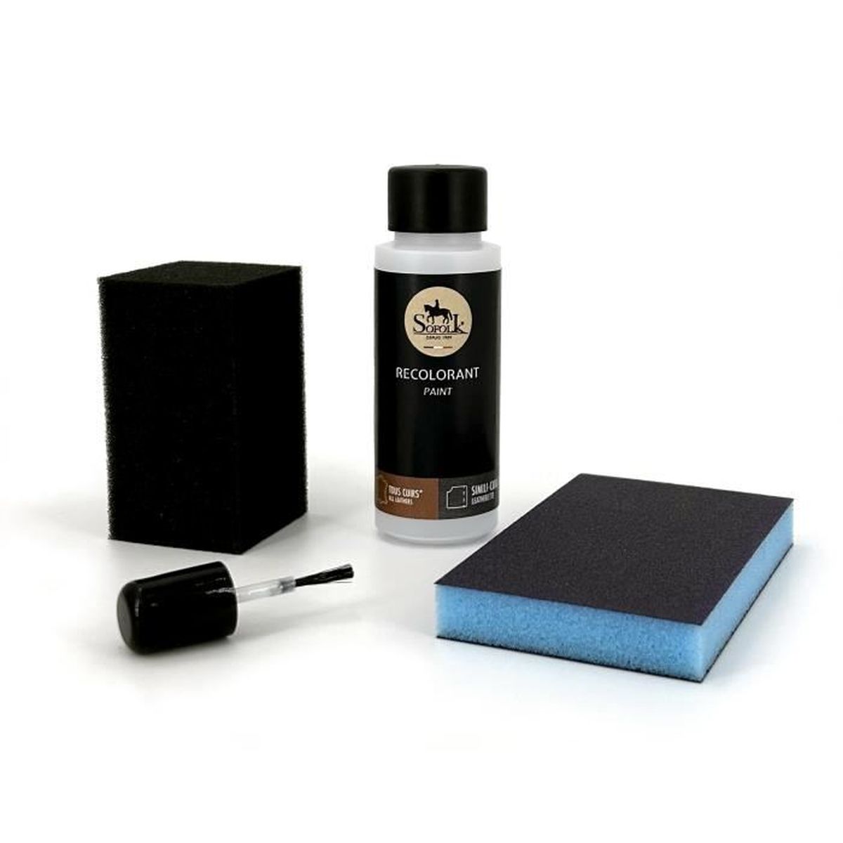 Kit de Retouche Peinture Cuir/SimiliCuir/Vinyle SOFOLK Pour Canapé, siège Auto, fauteuil