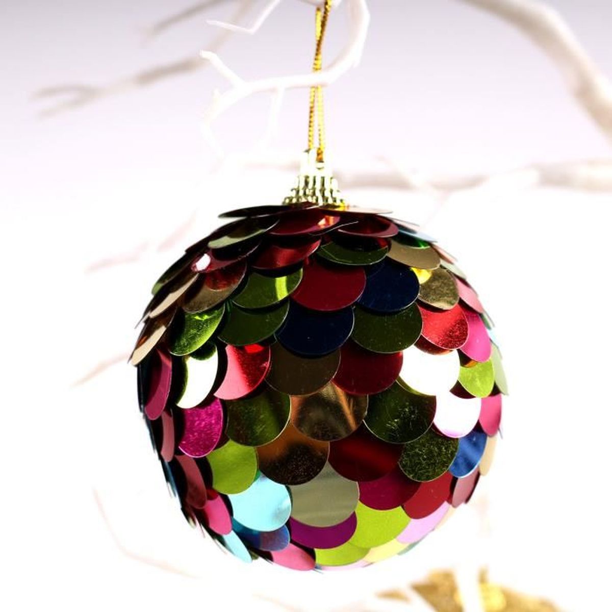 Boule Pvc Ornement Coloré Brillant Ecaille Poisson Diamètre