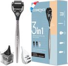 Dermaroller - Cosm'Ethics - Kit repousse cheveux et barbe - 3 rouleaux démontables - 0,25mm, 0,5mm, métal