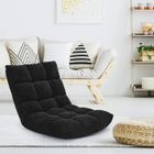 RELAX4LIFE Fauteuil Bas à 14 Positions Réglable, Chauffeuse Convertible en Molleton Corail Fauteuil Paresseux Charge 120kg, Noir