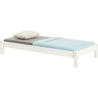 Lit futon TAIFUN - IDIMEX - Lit simple - Bois massif - Blanc - 90 x 190 cm