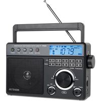 Retekess TR629 Radio Portable, Poste Radio Réveil FM AM Numérique Terrestre DSP, Support USB/Micro SD Cartes, AC ou Piles