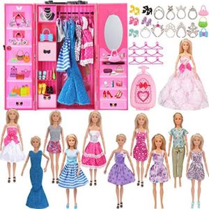 ACCESSOIRE POUPÉE Ensemble de garde-robe de poupée Barbie ICG37 - Noir - Pour le stockage de vêtements, chaussures et accessoires