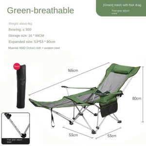 CHAISE DE CAMPING Vert armée à 4 blocs - Chaise de camping portable 