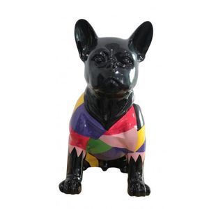 hauteur 18 centimètres Statue de chien "Boston Terrier" en résine 
