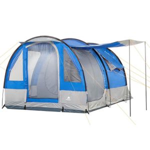 TENTE DE CAMPING CampFeuer Tente de camping | 4 personnes | bleu - gris | Tente tunnel | 2000 mm