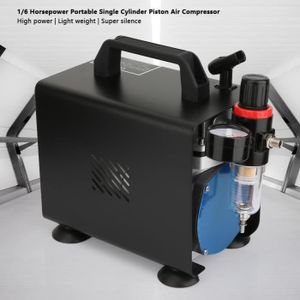 COMPRESSEUR Viesurchoix© Compresseur d'air de cylindre simple portatif de  1/6 HP chevaux 20-23 L/min 220V Noir