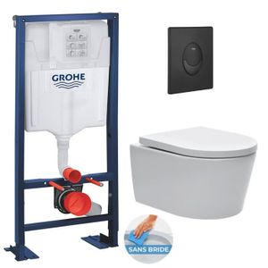 WC - TOILETTES Grohe Pack WC bâti-autoportant Rapid SL + WC sans 