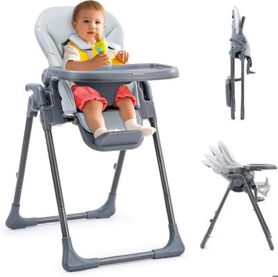 Chaise Haute Bébé évolutive 7 En 1 - Avec Table, Repose-pieds, Panier Et Double Plateau, Pour Enfants De 6 Mois à 6 Ans - 5