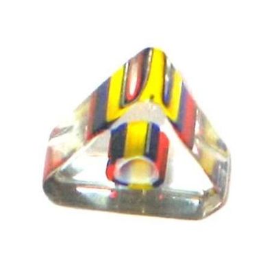 Lot De 10 Perles Triangle En Verre Pop - Couleurs Bleu, Jaune, Blanc - 6x10 Mm - Neuf