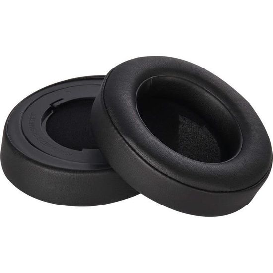 Coussinets Remplacement Casque 70mm - Mousse Simili Cuir Pour Sony, Philips, JBL (Noir) - Paire