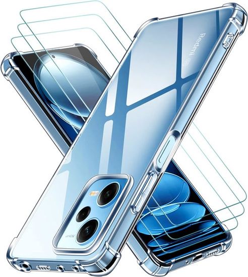 Coque Xiaomi Redmi Note 12 5G / POCO X5 5G - Verre Trempé 2 Pièces + Housse TPU Silicone Avec Support Rotatif 360° Aimanté