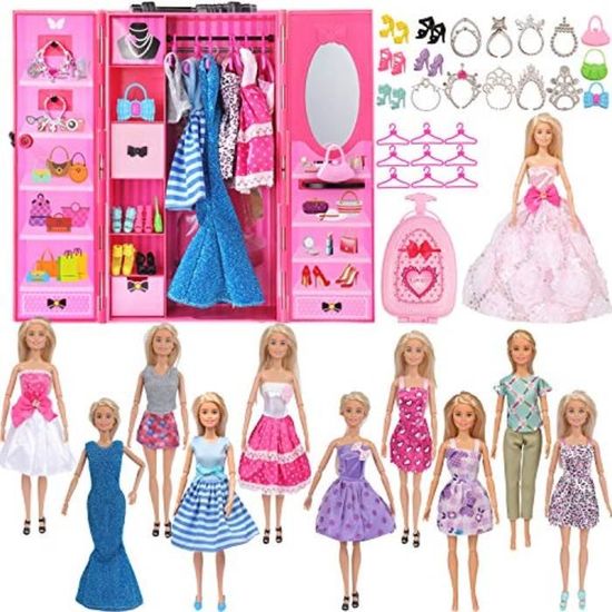 Ensemble de garde-robe de poupée Barbie ICG37 - Noir - Pour le stockage de  vêtements, chaussures et accessoires - Cdiscount Jeux - Jouets