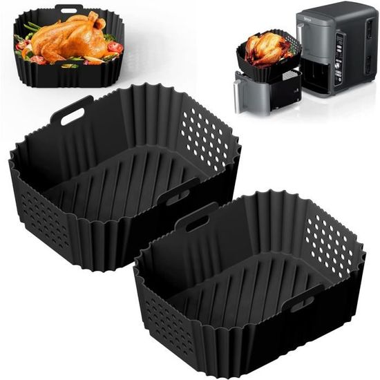 THXFUNAREA Paquet De 2 Moule Silicone Air Fryer,Plat Pour Air