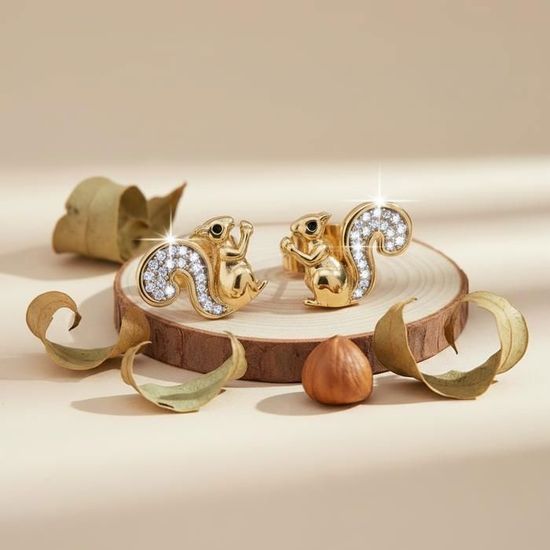 Boucles D'oreilles Enfant - Puces Coccinelle émail Rouge - Plaqué Or 750 - Neuf Avec étiquettes