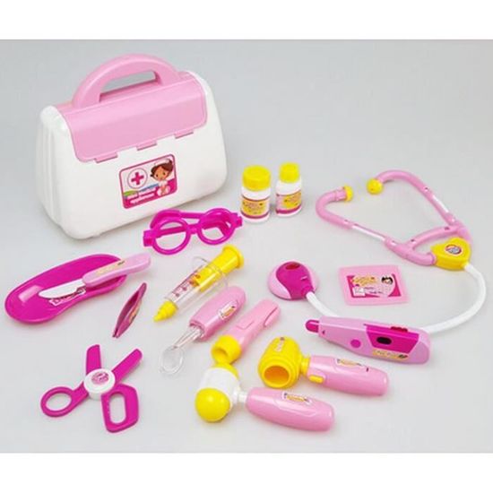 Sanlebi Mallette Docteur Enfant – Kit Vétérinaire 25 Pièces Avec Peluche Chien, Costume, Stéthoscope Sonore, Chapeau, Dès 3 Ans