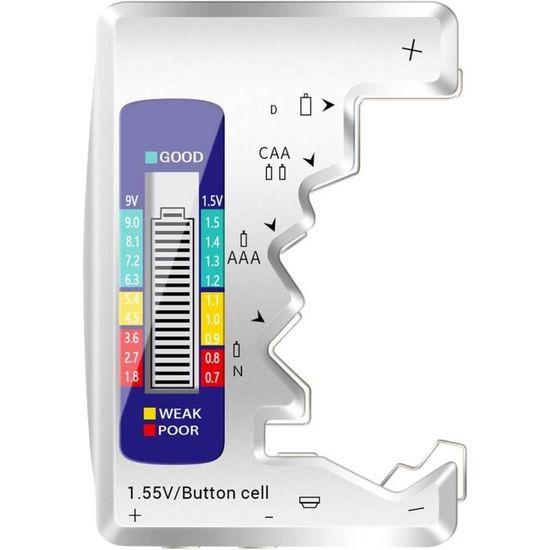 Testeur De Capacité De Batterie Numérique - Écran LCD, Pour Piles AA, AAA, Bouton - Portable, Simple D'utilisation - 6