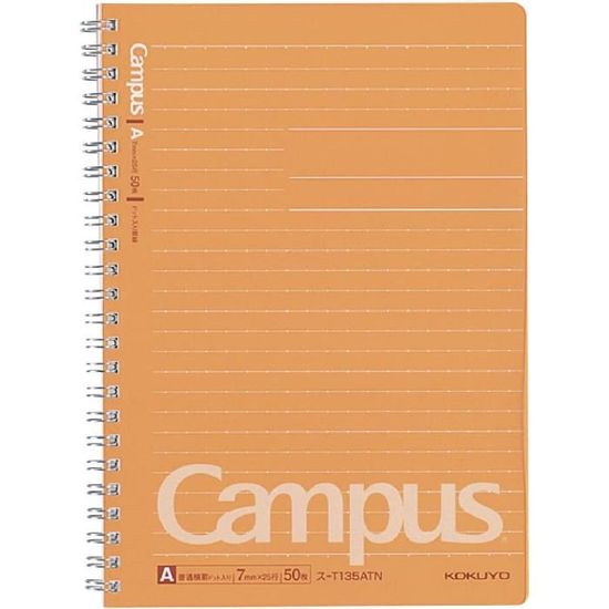 Cahier Kokuyo Campus A4 - Pack De 3 Carnets à Carreaux - Papier écologique Certifié - Reliure Fil