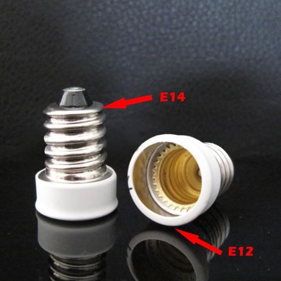 2pcs E14 à E12 adaptateur convertisseur support de lampe douille de base pour E14 LED ampoule - Return 710