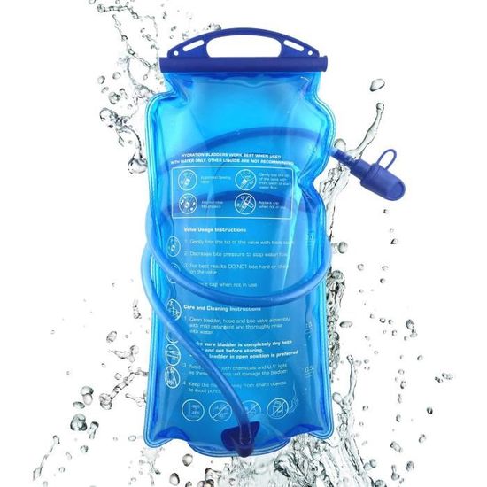 Sac d'eau 1.5l 2l 3l Réservoir d'eau douce Hydratation Poche d'eau
