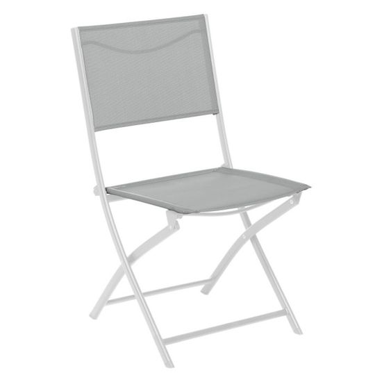 Chaise Pliante - Hespéride - Modula - Galet/blanc - Acier - Texaline - Extérieur - Jardin