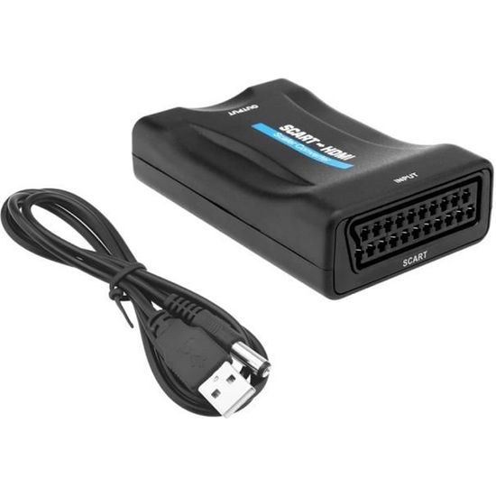 Convertisseur Péritel Vers HDMI Kuyia - Adaptateur 720p/1080p Pour TV, PS2, VHS, Xbox