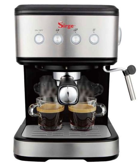 Machine à Café Expresso Cappuccino Sirge LussyO - 15 Bars, POD ESE44, 1L, 1140W - Noir