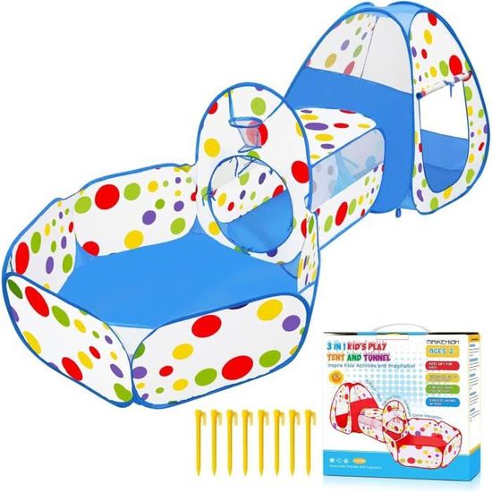 Tente De Jeu 4 En 1 EocuSun Avec Tunnels Et Balle Pit - Pop Up Pour Enfants Et Bébés